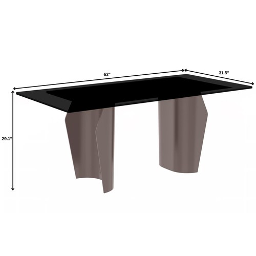 LeisureMod Zelan Dining Table with Rectangular Glass/Sintered Stone Top - Picture 13 of 38
