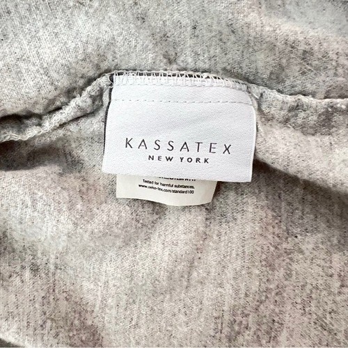 Kassatex New York Bamboo Cotton Relaxed Flannel Robe Light Grey Lounge S / M - Picture 7 of 8