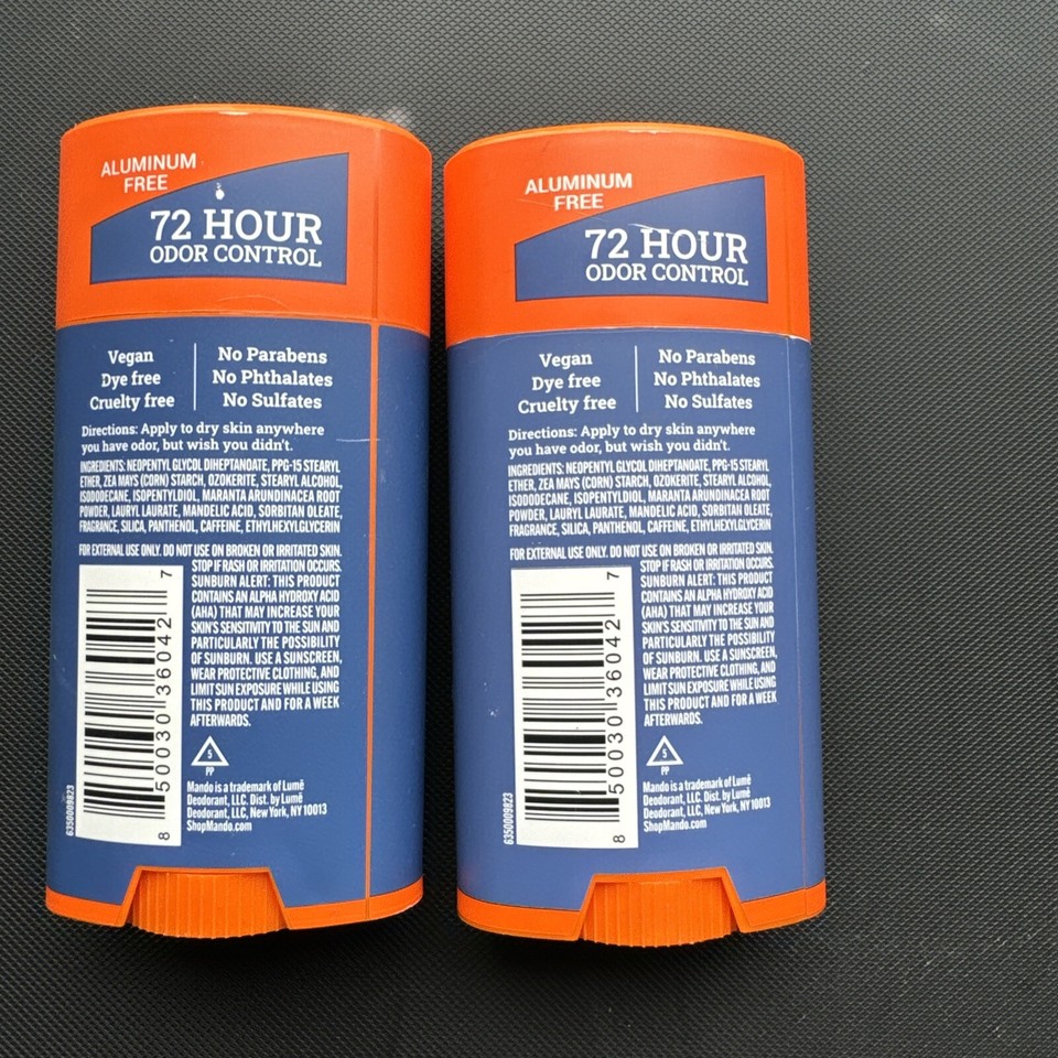 (2) Mando Whole Body Vegan Deodorant Smooth Solid Pro Sport Scent eBay