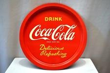 Vintage Coca Cola Werbetray Rot Farbe Metall Lecker Erfrischendes Getr&auml;nk "2