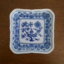 Servierschüssel viereckig"Original Zwiebelmuster Czechoslovakia", ca. 18 x 18 cm