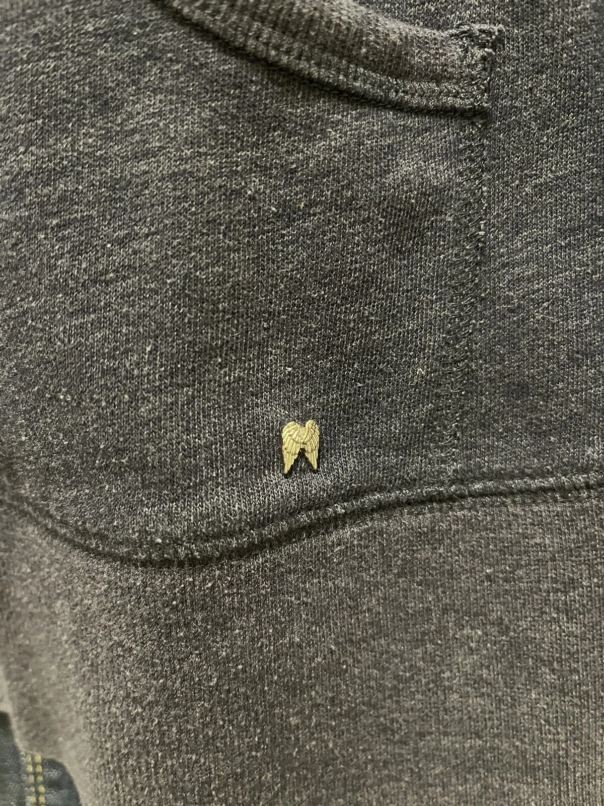 UNDERCOVER Felpa con cappuccio e zip intera Victoria’s Secret Y2K Angel Wings logo paillettes oro taglia small