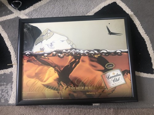 Canadian Club Whiskey Clock/Mirror 