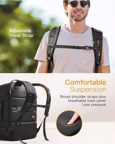 Inateck 42L Travel Carry On Cabin Backpack Hand Luggage Splash-Proof/ New - Picture 8 of 11