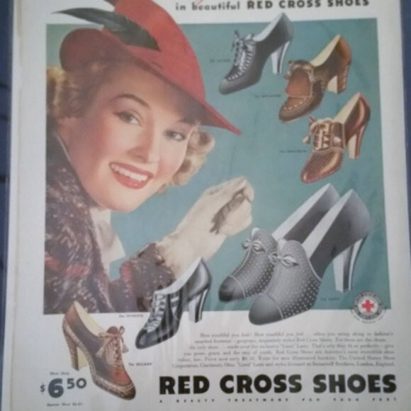 Vintage Ladies Shoes Magazine Advertisement Lot Of 2 1930s Red Cross