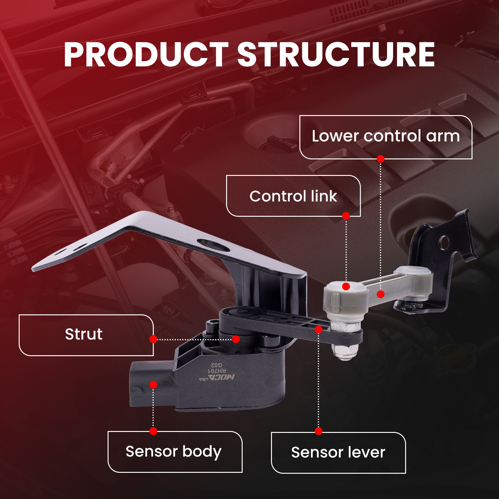 Front & Rear Ride Height Level Sensor for Audi A8 Quattro S8 Bentley Continental