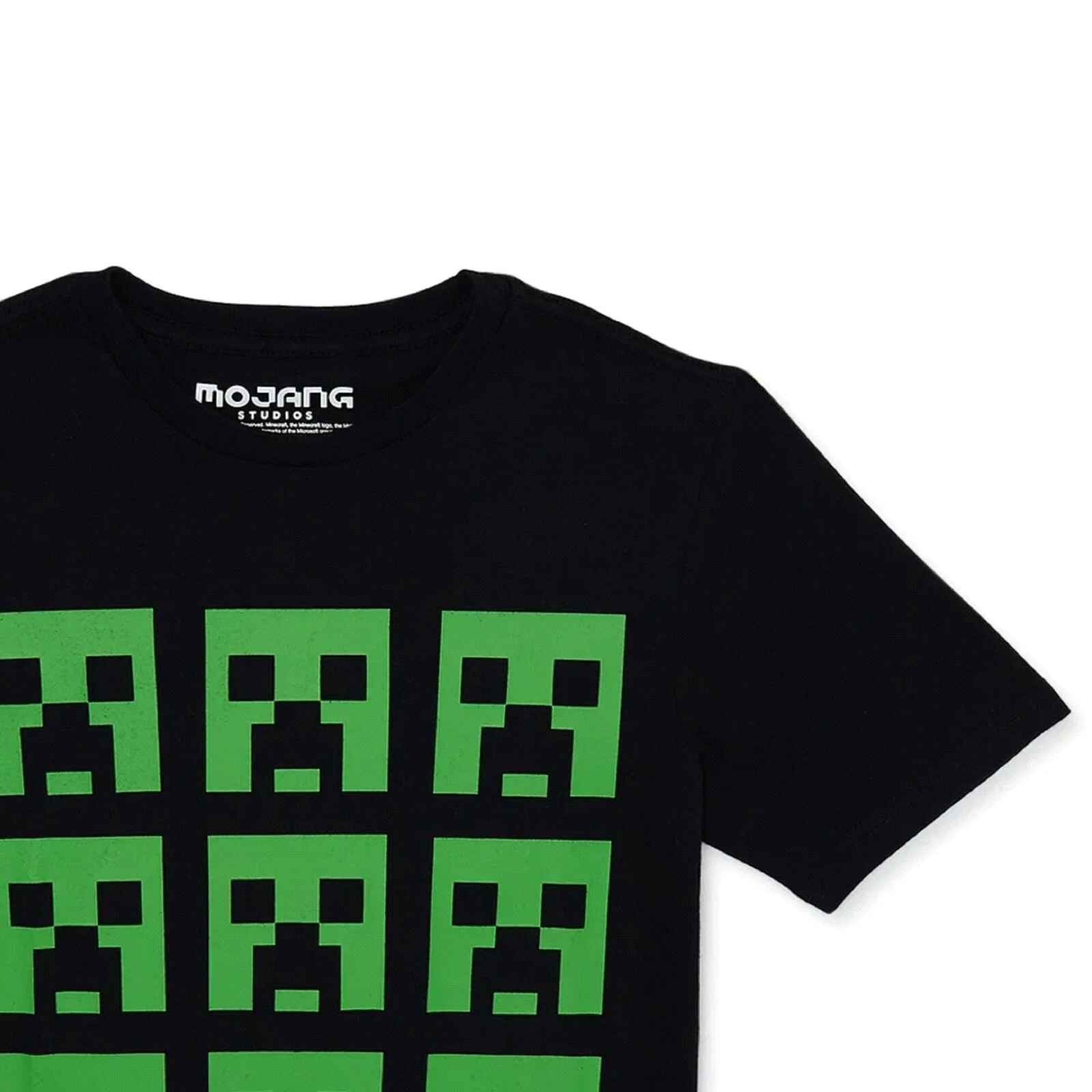 Mojang Minecraft Boy's Creeper Faces Graphic Print T-Shirt - NWT