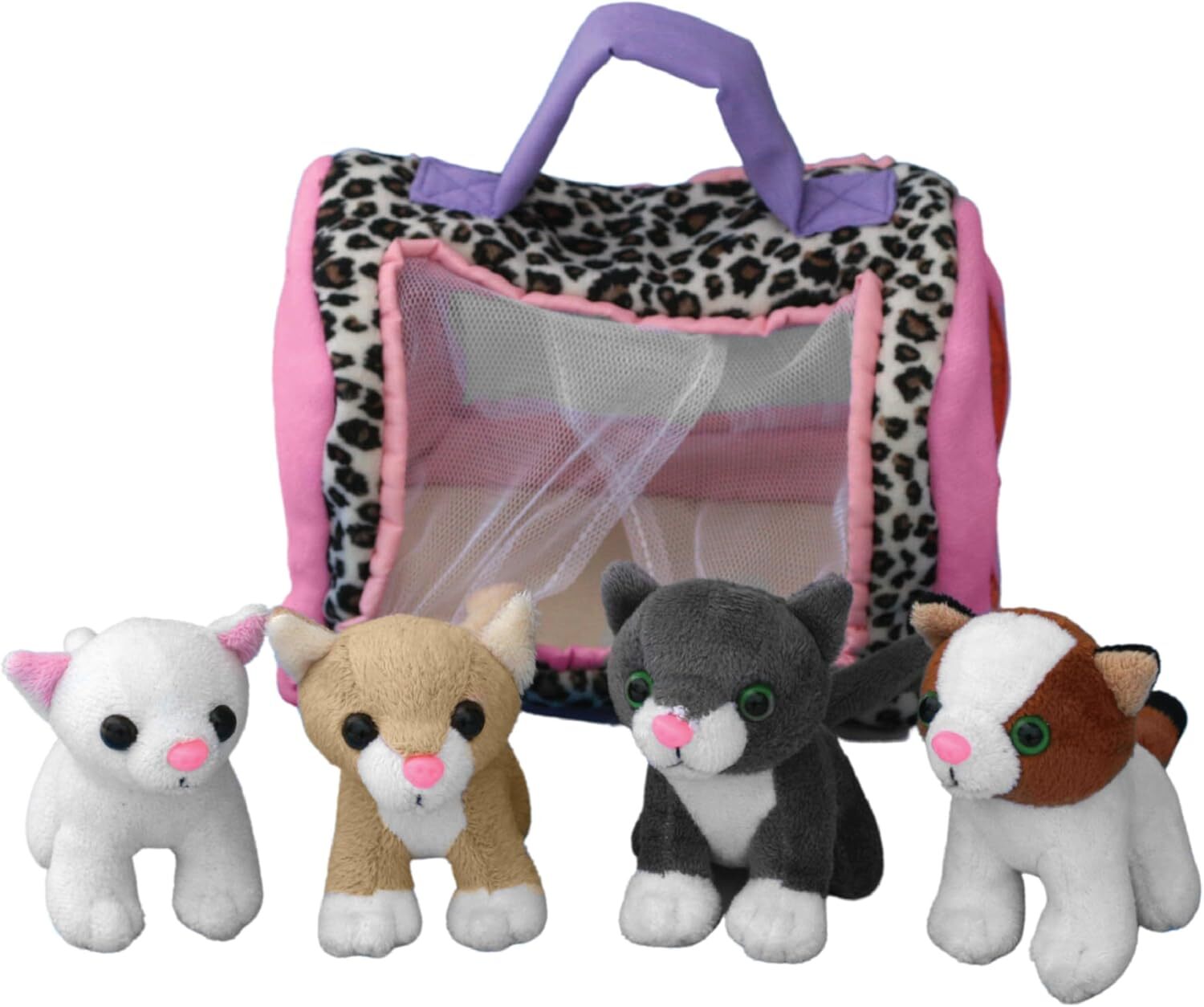 Etna Cat Play Set with Sounds ? 5 Piece Set Includes 4 Small Cat Stuffed Animals