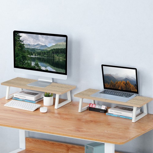 24 inch Dual Monitor Stand Riser for Wood & Steel Desktop Riser Organization. - Picture 15 of 37