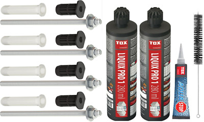Tox Thermo Proof Set M12 x300 / 400 + 2 Mörtel u. Dichtmasse Markisenbefestigung