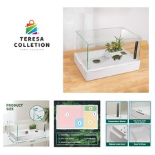 Turtle Tank with Adjustable Water Pump Filter, Full View Visually Tortoise Aq...