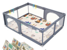 Baby Playpen with Mat, Play yard Extra Large 79"x59"x26.5" with 0.4"