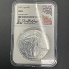 2022 $1 AMERICAN SILVER EAGLE NGC MS70 DON EVERHART HAND SIGNED FLAG LABEL