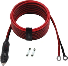 Cuzec Heavy-Duty 14AWG 20A Male Plug Cigarette Lighter Adapter Power Supply