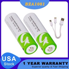 2PC USB AA 1.5V Lithium ion Rechargeable li-ion Battery With Fast Type C Cable