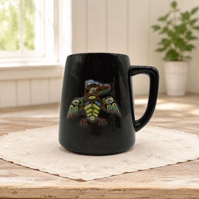Hudson's Bay Thunderbird Black Mug BC Ceramics Canada Vintage