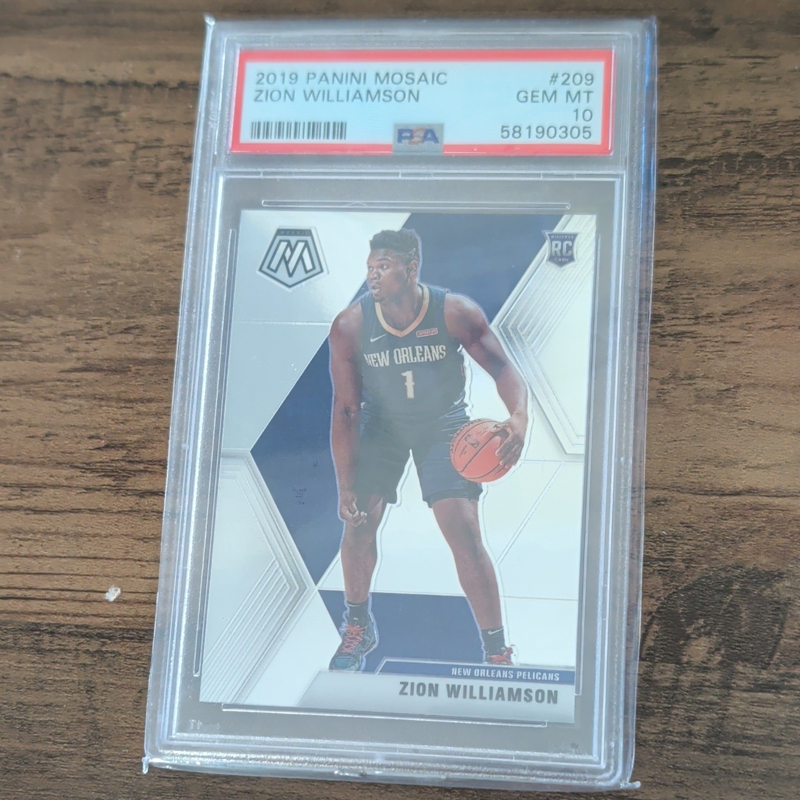 2019-20 Panini Mosaic Zion Williamson Rookie RC #209 PSA 10