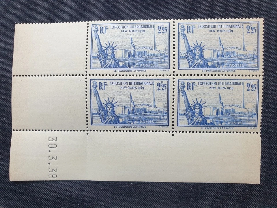 Timbres coin daté YT 426 Luxe ** MNH Exposition Internationale de New York - Photo 1/1