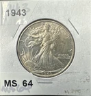 1943 Walking Liberty Silver Half Dollar Philadelphia Mint Uncirculated BU