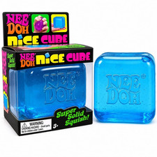 Nee Doh Nice Cube Blue Squishy Gel Squeeze Ball Stress Reliever