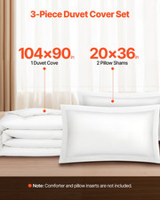 King Duvet Cover Set, 100 Cotton, White