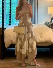 Women Ulla Johnson V-neck Lace Sleeveless Tank Midi Dress Size M