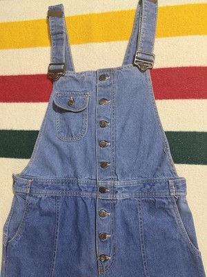 Vintage Hang Ten Denim Bib Overalls Bell Bottoms Sanforized Flare Size 36 Boho