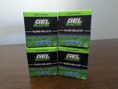 #ad Gel Blaster Electric Green 4 Boxes 40000 Gellets New $15.50