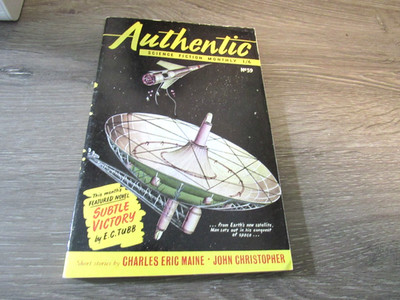 AUTHENTIC SCIENCE FICTION MONTHLY #39 11/53 BRITISH PULP DIGEST  TUBB, MAINE ...