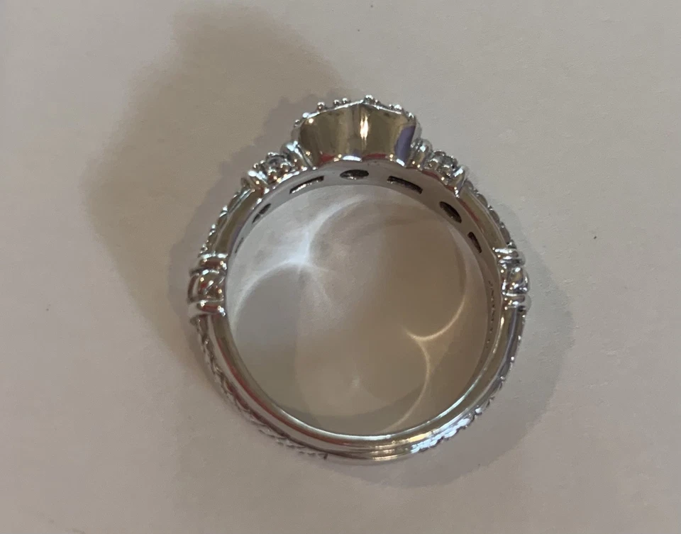 Pendientes colgantes y anillo a juego Judith Ripka-925 plata oro 18K rosa con cierre de palanca nuevos con etiquetas Foto 2 de 4