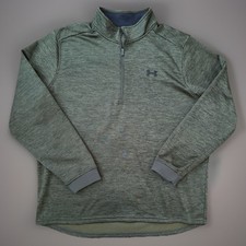 Under Armour Long Sleeve 1/4 Quarter Zip Pullover Logo Green Loose XXL JBHS