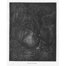 GUSTAVE DORE The Deep Mid-Forest (Atala) - Antique Print c1880
