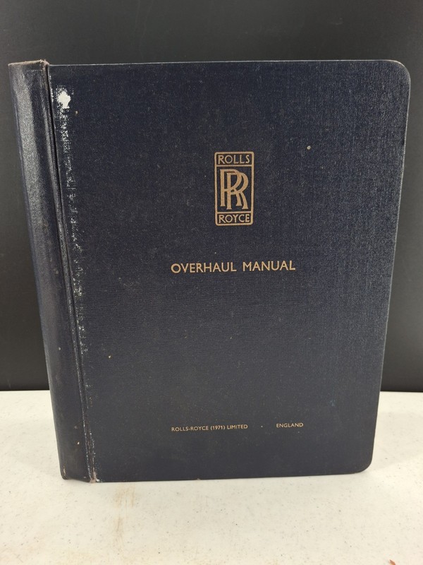 Vintage 1976 Rolls Royce Airplane Overhaul Manual