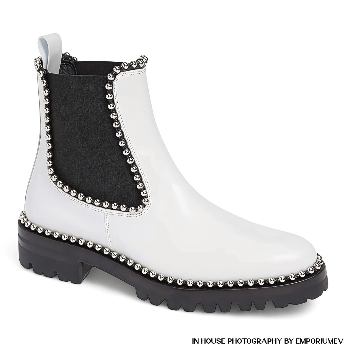 Alexander Wang Nicole Perforated Chelsea Boots Black Patent Wingtip Studded Leather boots Alexander Wang Black size 38.5 EU in Leather  main image 4