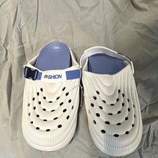 Fashion White Blue Mens Slip-On Sandals with ...