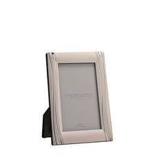 Image of Impressions Satin Finish Silver Plated Photo Frames Shiny Wavy Design