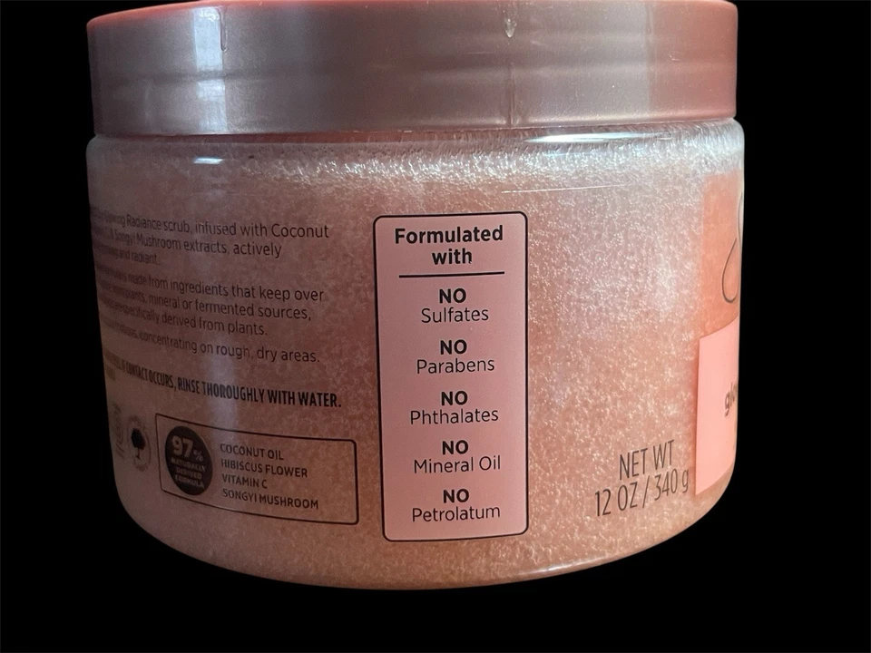 Exfoliante corporal de azúcar de karité hidratante de karité coco hibisco brillo, 12,0 oz Foto 4 de 4
