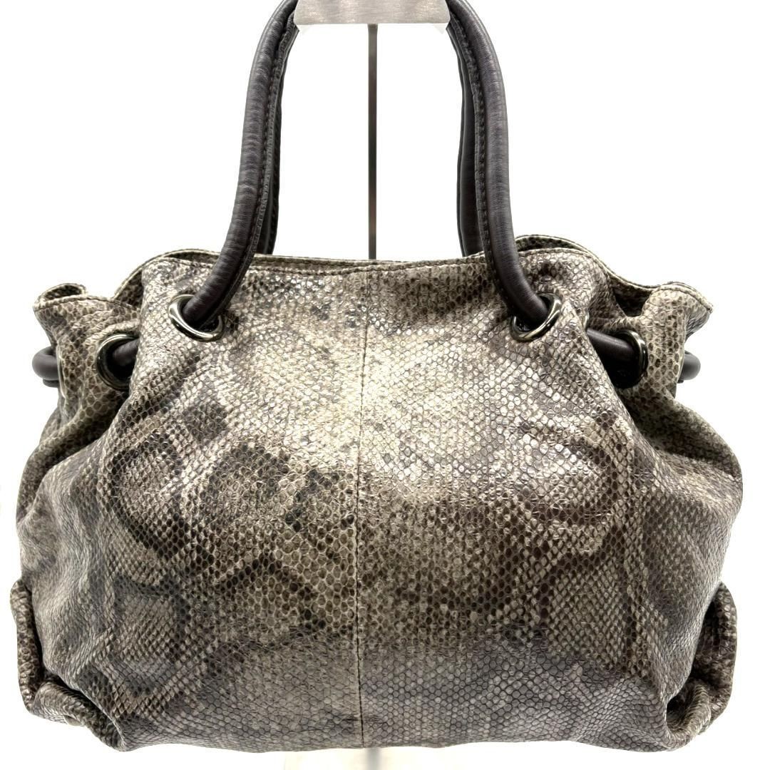 FURLA Python Embossed Tote Bag Snake Pattern Anim… - image 2