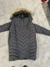 Giacca Serafino Ecopelliccia con Cappuccio Maternità e Bambino Grigio Z4 US Donna