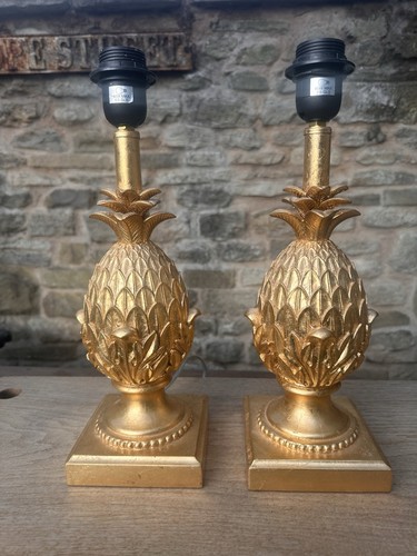 Antique Style Gold Pineapple Table Lamp Hollywood Regency Lighting - Picture 2 of 21