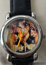 Round Analog Wristwatch Multicolor Dial Arabic Black Leather Strap Silver Case