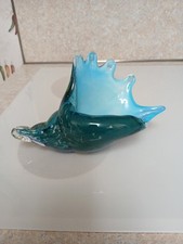 Hand Made, Premium Quality Multi-colored Glass 9" Conch Shell