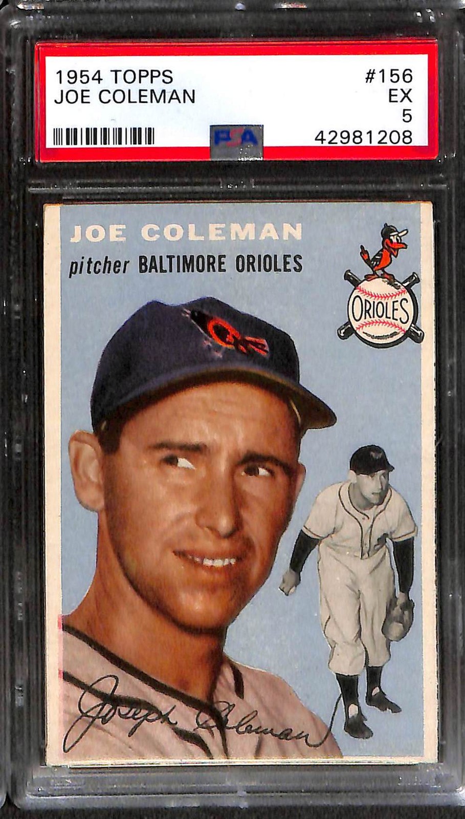 1954 TOPPS #156 Joe Coleman PSA 5 EX 42981208 