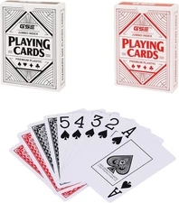 GSE 100% Waterproof Plastic Playing Cards, 2-Deck Poker Size - Jumbo Index Cards