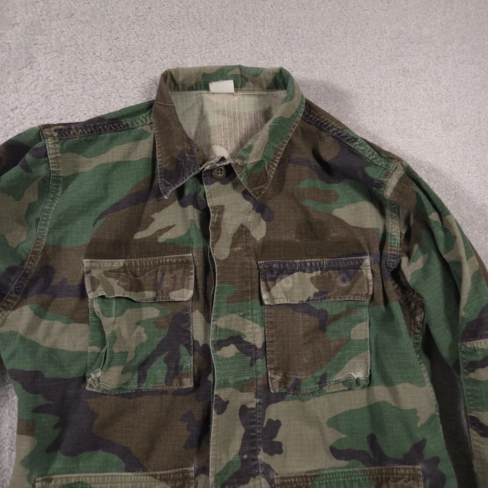 Vintage Propper Combat Field Jacket Mens Large Woodland Camo Ripstop BDU 90s - Image 3 of 4