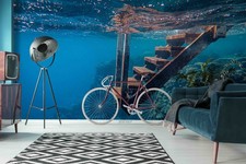 3D Underwater Ladder Self-adhesive Removeable Wallpaper Wall Mural 111