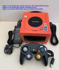 Nintendo GameCube Orange Console Swiss 128gb + PSU & RGB Scart Lead