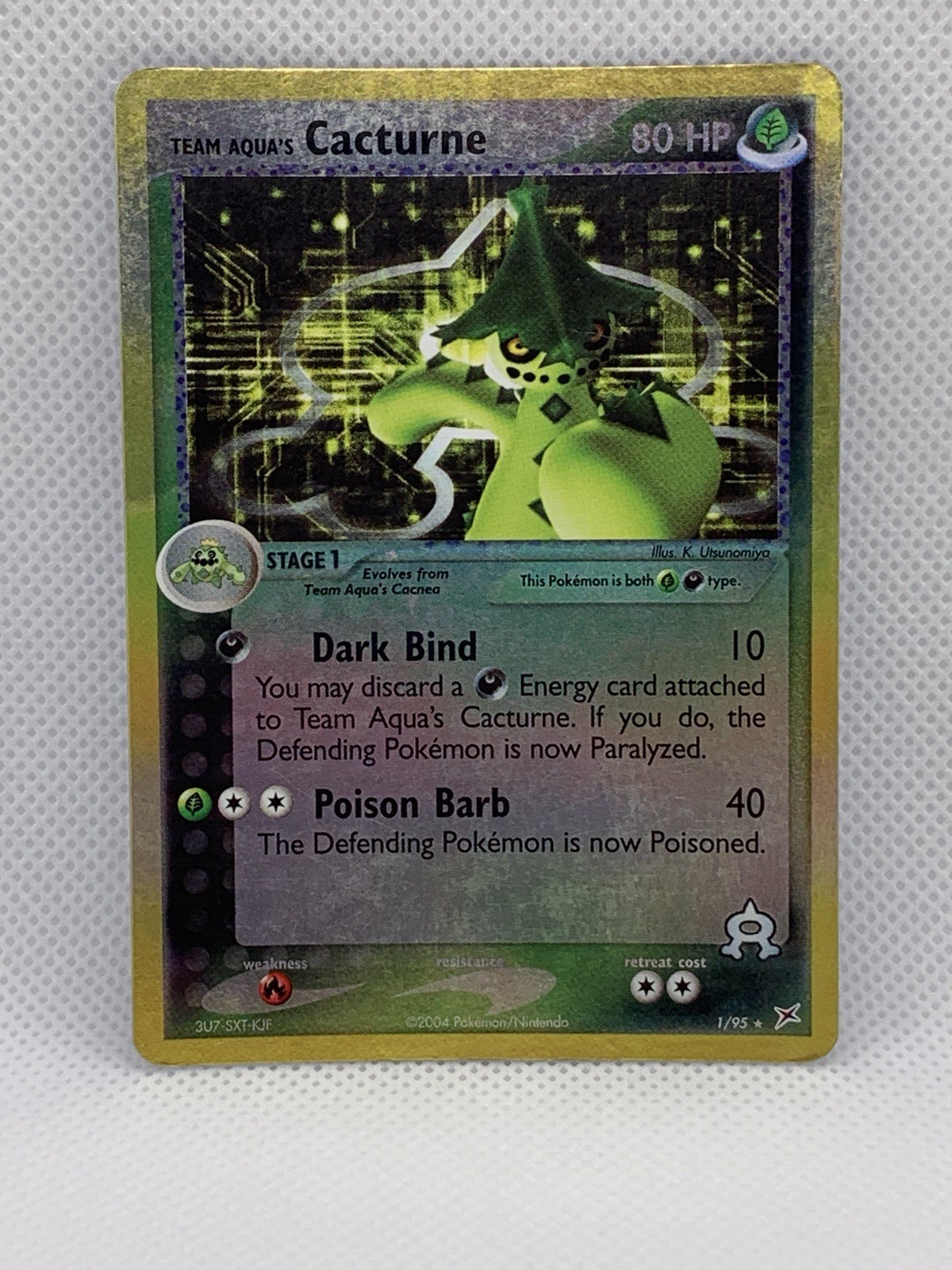 Team Aqua’s Cacturne 1/95 Reverse Holo Rare EX Team Magma vs Aqua Pokémon