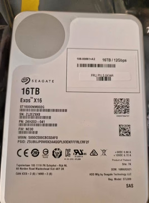 SAS server hard drive 3.5'' HDD Seagate Exos X16 ST16000NM002G 16TB