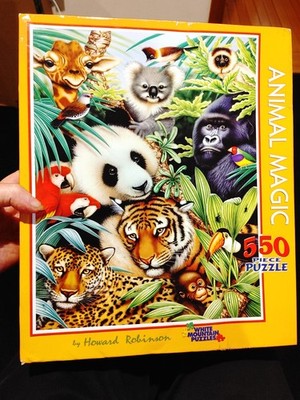 VERY RARE White Mountain 550 Pc Puzzle Animal Magic by H. Robinson COMPLETE!